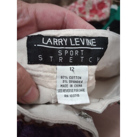Larry Levine Capri Pants Sport Stretch‎ Embroidered Beaded Boho Size 12 - Picture 5 of 6